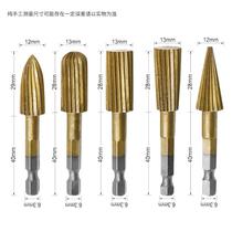  High speed steel 4241 hexagonal shank milling cutter combined iron piece aluminum piece polishing head five pieces of rotation filing set high speed steel 424
