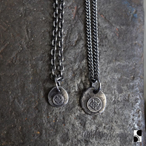 =silvarie=HEMLOCK Japanese craftsman handmade old retro vulcanized black silver lightning logo silver medal