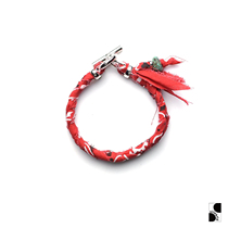 =silvarie=SUNKU39 Old-fashioned floral rope trend with T-ring buckle multi-color stacking with hand strap
