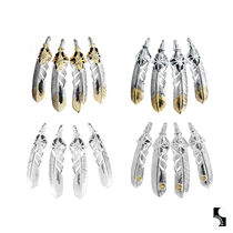 =silvarie=GOD SUNS Gold First Gold Point Gold Arrow Feather SV950 Plain Silver Feather Ethnic Style Silver Ornament