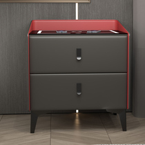 Smart bed head cabinet full solid wood light extravagant advanced modern minimalist bedside cabinet light bedroom bedside net red small lids