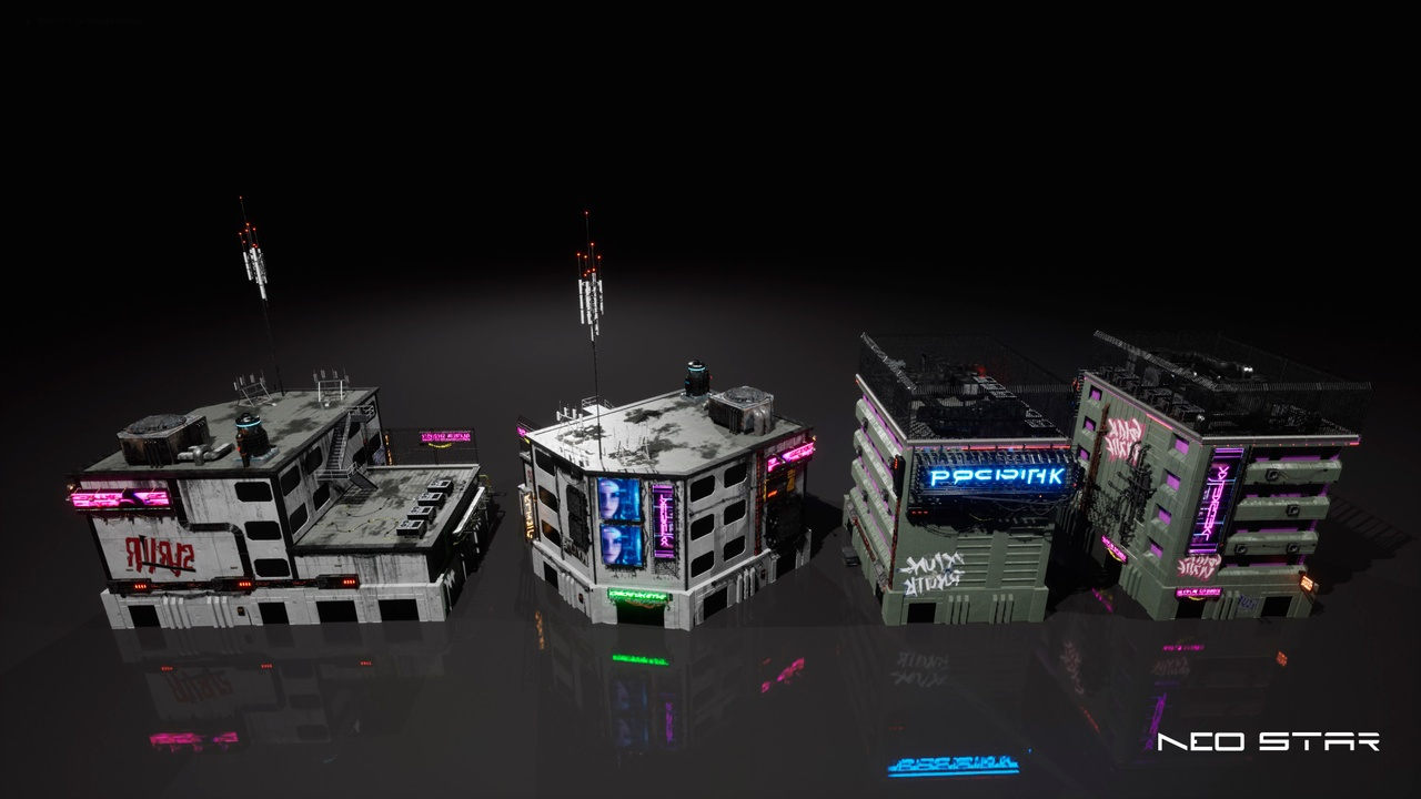 图片[14]-UE4虚幻5赛博朋克郊外废墟城市建筑场景Cyberpunk Buildings Pack-cg男孩