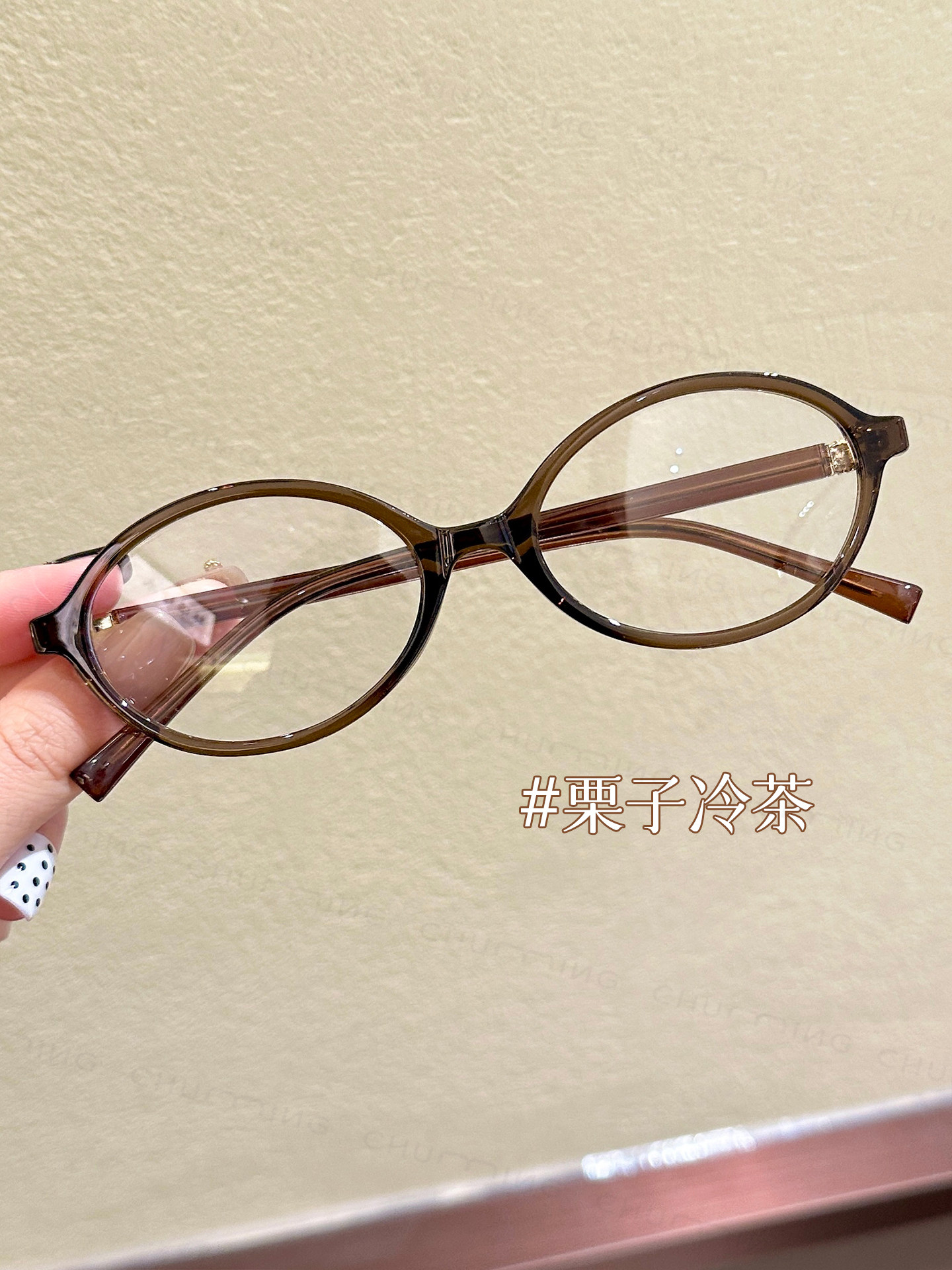 Korean-Style Olive Green Glasses That Make the Skin Look Fairer, Suitable for Women with Nearsightedness, Can Be Customized with Prescription Lenses, Nerd-Style Round Frame, Blue Light Blocking Eyeglass Frame