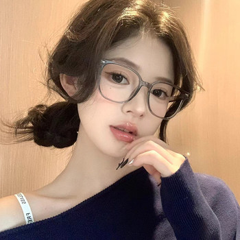 清冷感椰子灰方框眼镜近视女可配度数素颜显白韩系方圆脸眼睛镜架