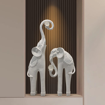 Entrance hall living room floor-standing elephant ornaments creative art high-end tv cabinet niche large handicraft decoration