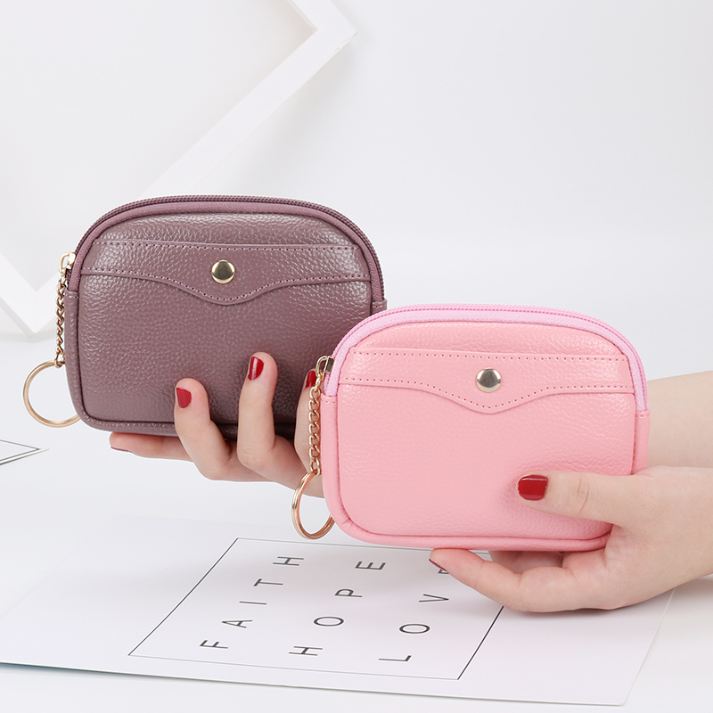New Zipper Coin Purse for Women, Fashionable Clutch Bag, Mini Ultra-Thin Short Wallet, Key Card Holder, Coin Pouch