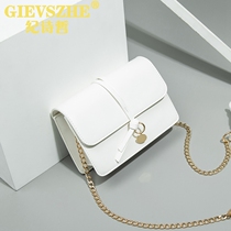 Ji Shizhe white wild popular bag womens 2020 new fashion one shoulder messenger bag chain small square bag autumn and winter