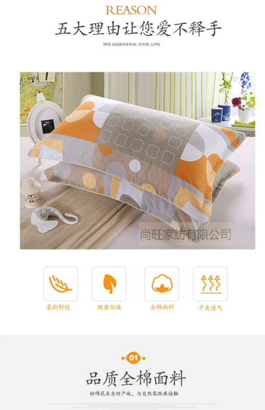 Vỏ gối cotton tinh khiết đơn bông chần dày hoạt hình dây kéo vỏ gối vỏ gối khăn gối cặp 74 * 48cm - Gối trường hợp