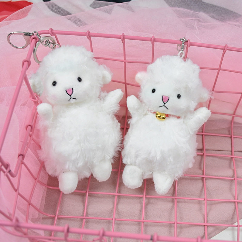 ins school bag doll small sheep plush doll pendant cute little white sheep backpack ornaments small gift keychain