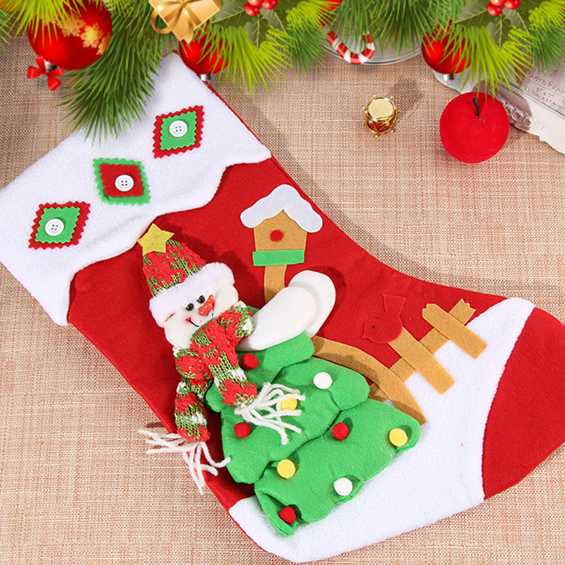 Christmas decorations Christmas sockChristmas tree hanging dress up decoration giftgift gift candy bag
