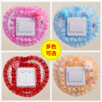 Lace fabric snow gauze switch sticker switch cover wall sticker switch protective cover living room bedroom light switch socket decoration