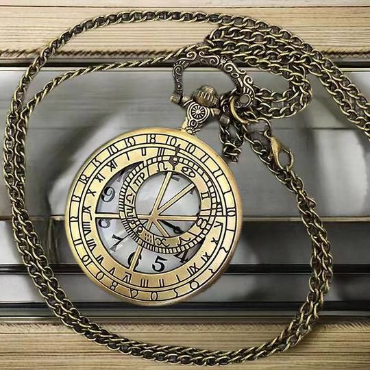 Retro-Flip-Taschenuhr für Prüfungen für Mädchen, Studenten und Jungen, mechanische kleine Halskette, Quarz-Anhänger, Kindergeburtstagsgeschenk