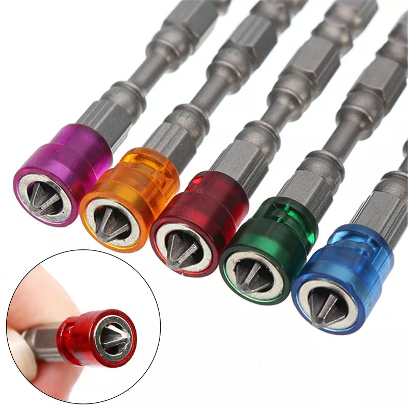 Упаковка угол 5pcs s2 alloy ph2 phillips single head magnetic screwdriver