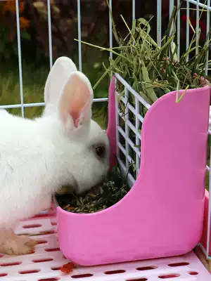 Mi Maijia Rabbit Two-in-One Grass Rack Rabbit Large Capacity Food Basin Anti-waste Anti-waste Grass Card Slot Fixed Dual Use