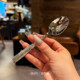 Lady's exquisite mini spoon 18-10 stainless steel western food spoon dry rice spoon drinking soup spoon ice cream yogurt spoon