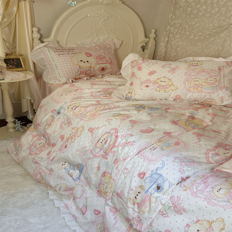 Special︱Loli's Call for Help︱Cute All-Cotton Pure Cotton Super Pretty Four-Piece Set Skin-Friendly Bed Sheet and Duvet Cover Three-Piece Set Special︱Loli's Call for Help︱Cute All-Cotton Pure Cotton Super Pretty Four-Piece Set Skin-Friendly Bed Sheet and Duvet Cover Three-Piece Set