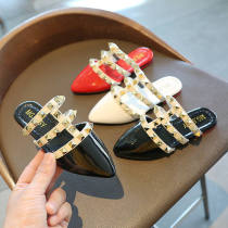 2021 Spring Summer New Child Cold Drag Girl Rome rivets Yangqi Princess shoes Baotou Shoes Slippers Tide
