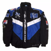 F1 racing suit retro mens and womens outdoor riding American motorcycle jacket loose heavy embroidered quilted jacket