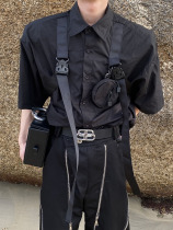 CulturE2021 new niche design sense gender-free functional short-sleeved shirt high street loose tide top men