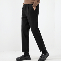 Autumn and winter thickened woolen casual pants mens loose straight Korean version of the trendy mens pants winter woolen trousers