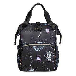 COLORLAND品牌妈咪包时尚休闲印花多功能大容量便携双肩包母婴包