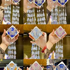 Guizhou Specialty Miao Zhai Dong Handmade Tie-Dye Refrigerator Magnet Batik Refrigerator Magnet Intangible Cultural Heritage Batik Small Gift Ethnic Style