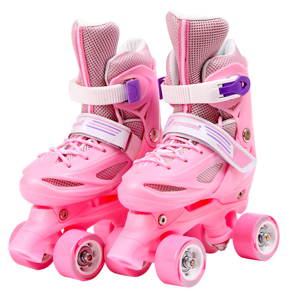 Kids Skates Four Wheel Skates Double Row Skates Beginner Roller Skates Protective Kit Single Row Boys and Girls