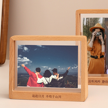 Solid wood photo frame customized 6-inch 8-inch table 10-inch photo album printing frame washed photo logo engraving frame