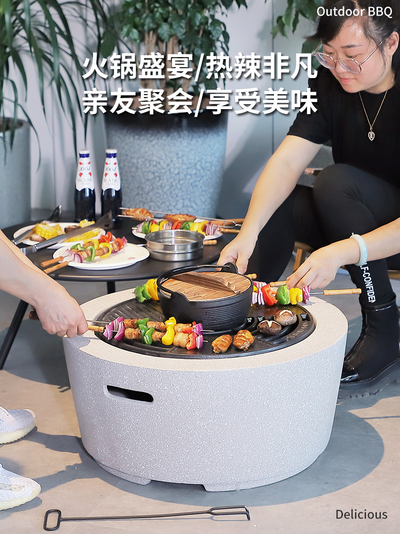 Lomodin courtyard grill villa charcoal barbecue grill outdoor barbecue oven household oven charcoal basin