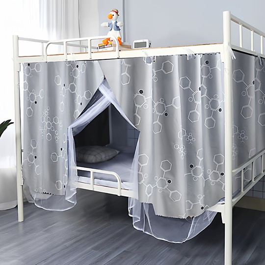 Student Dormitory Mosquito Net with Strong Light-Blocking and Anti-Mosquito Features, Integrated Bed Curtain 0.9m, Fully Enclosed, Suitable for Both Upper and Lower Bunk Beds, Bed Surround 1.2m