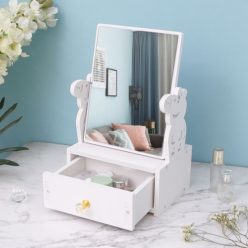 Mirror home small dressing table makeup mirror desktop office Nordic style net red dressing mirror cute