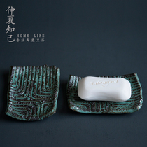  Soap box New Chinese style high-end bathroom decoration Hotel restaurant bathroom soap box antique bronze creative personality