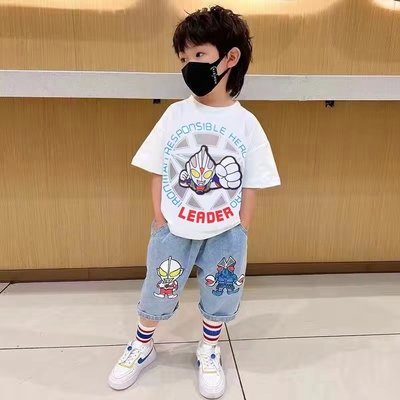 会发光的奥特曼！夏季纯棉炸街酷帅两件套