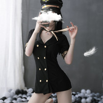 Sexy lingerie suit perspective uniform seduction Sexy clothes Hot bed tease free passion stewardess show