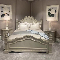 American solid wood bed ART Tour movement French retro carved European double bed master bedroom villa furniture customization