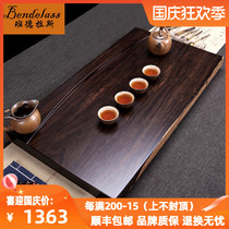 Hand-polished whole piece of Ebony Chinese style simple home kung fu tea tray original solid wood tea table drainage tea tray Tea Sea