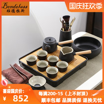 Japanese kung fu tea set high grade black pottery side pot Home Office modern tea tray simple tea maker