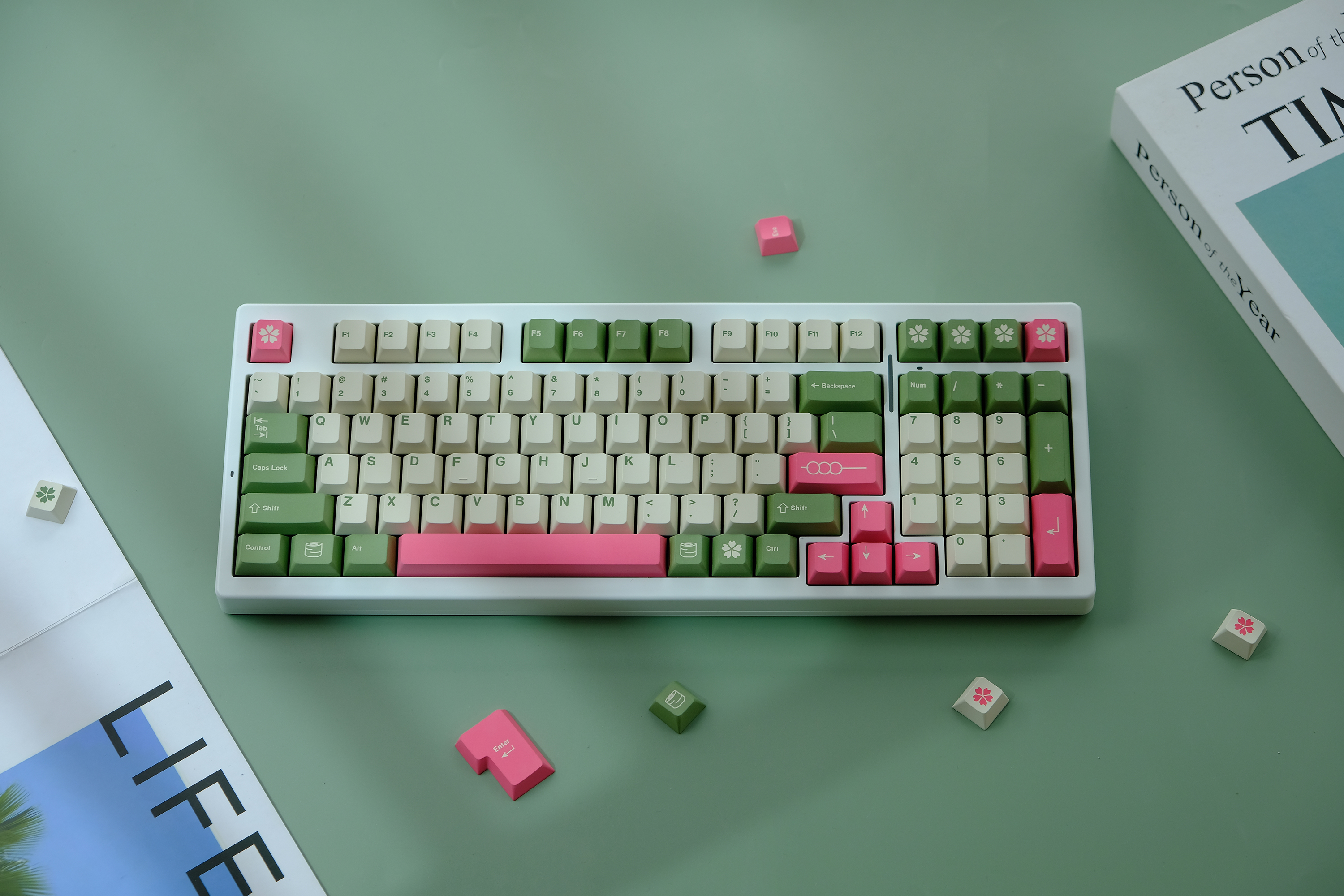 1 Set GMK Hanami Dango Keycaps PBT 5 Sides Dye Sublimation