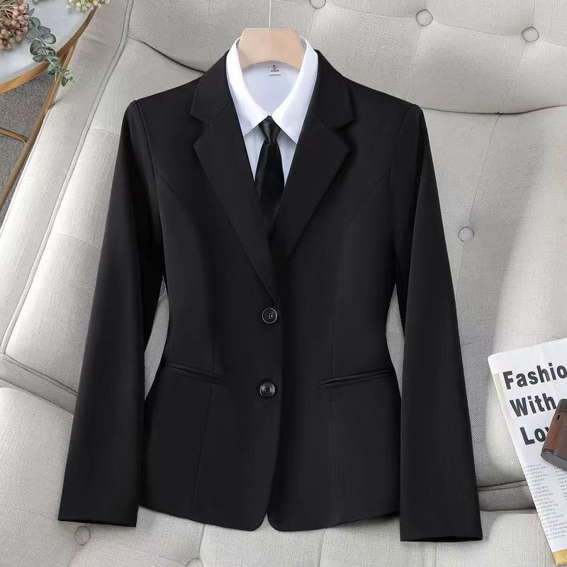 Black Korean-Style Small Suit, New Spring and Autumn Slim-Fit Versatile Fashionable Commuter Professional Design Blazer for Women Black Korean-Style Small Suit, New Spring and Autumn Slim-Fit Versatile Fashionable Commuter Professional Design Blazer for Women