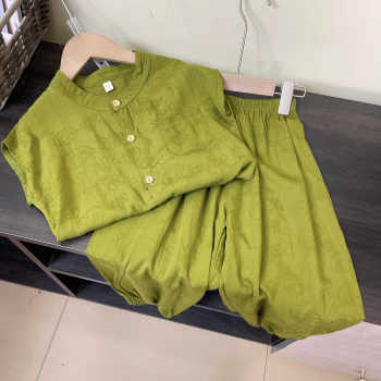 ແບບ jacquard ~ ຜ້າຝ້າຍເດັກນ້ອຍທີ່ມີຄຸນນະພາບສູງ trousers ສັ້ນແຂນສັ້ນຊຸດສອງສິ້ນ, ຊາຍແລະຍິງເດັກນ້ອຍສີແຂງ rayon suit trendy