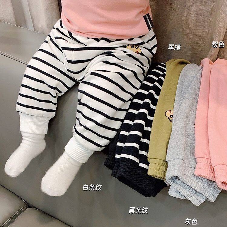 Children's pants 2021 spring and autumn plus velvet new cotton comfortable loose children's trousers children's cute beam pants