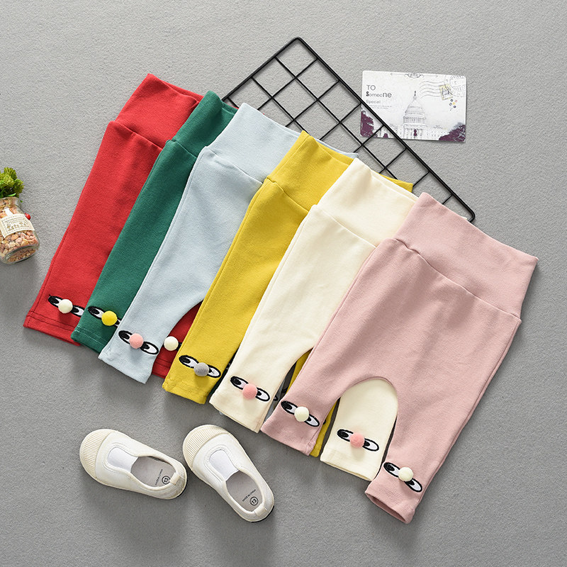 Spring cotton 0 autumn 1 and a half year old female baby high waist pants male newborn baby pants inner pants female large PP pants