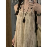 Ретро летнее платье, длинная юбка без рукавов, изысканный стиль