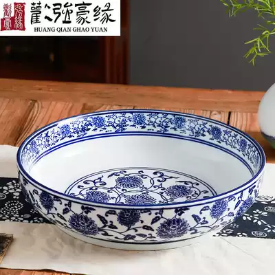 Blue and white porcelain boiled fish Big Bowl of pickleed Fish Big Bowl Chinese style household hair blood Wang big pot vegetable tableware bowl male
