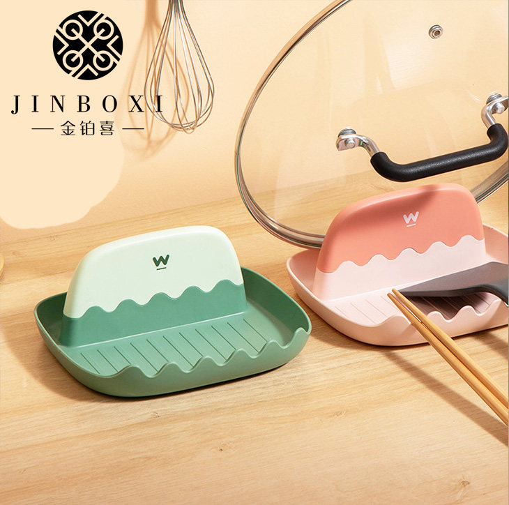 Pot cover holder sitting kitchen countertop with water tray household cover chopping board storage layer rack