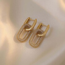 French earrings advanced sense light luxury niche sterling silver earrings women Summer temperament atmospheric earrings 2021 New Tide