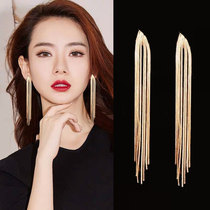 Tassel earrings sterling silver super fairy 2021 new fashion long fashion personality socialite advanced sense hypoallergenic earrings
