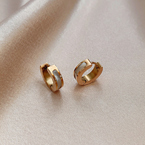 Temperament advanced earrings female 2021 New Tide Simple small tremella circle summer light luxury cold wind ear ornaments