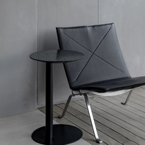 Nordic minimalist black hole stone edge a few mini balconies small roundtable creative small family living room sofa next to art corner a few