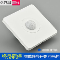 Bull 86 Type Panel Automatic Timelapse Light Control Building Pass White Induction Lamp Intelligent Human Infrared Sensing Switch